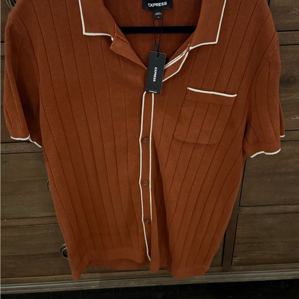 Express Men's Terracotta Button Down Shirt